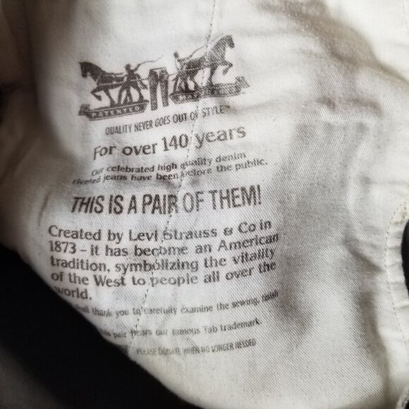 Levis Gray Original Riveted Mens Jeans Size 40 X 30, HIDDEN EXTRA POCKET - Picture 6 of 9